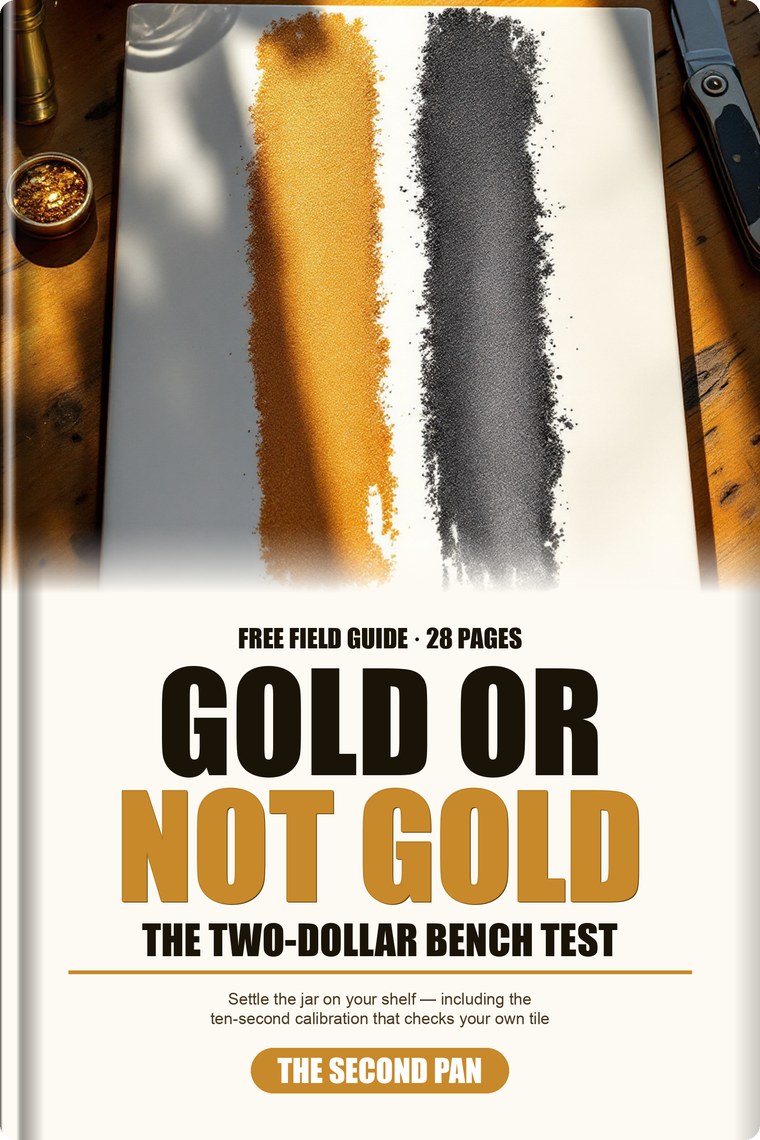 Cover of Gold or Not Gold: two streaks on a white tile, one yellow and one greenish black.